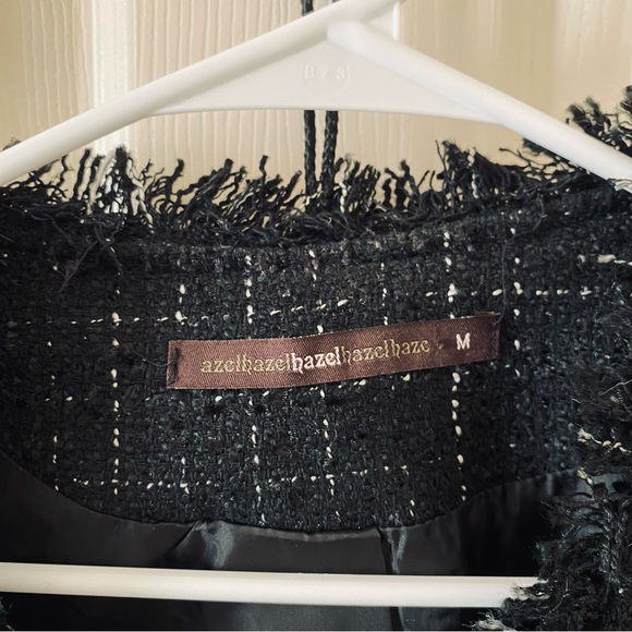 Black Tweed Vest with Gold Button Accents - Picture 3 of 7